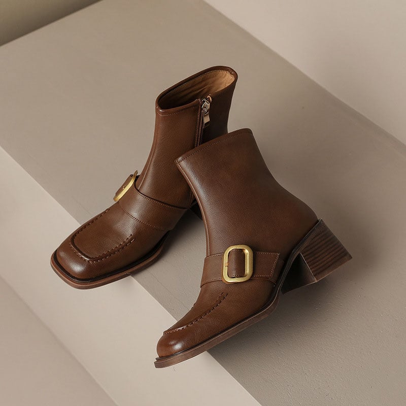 Valenza™| Aquene Leather Ankle Boots