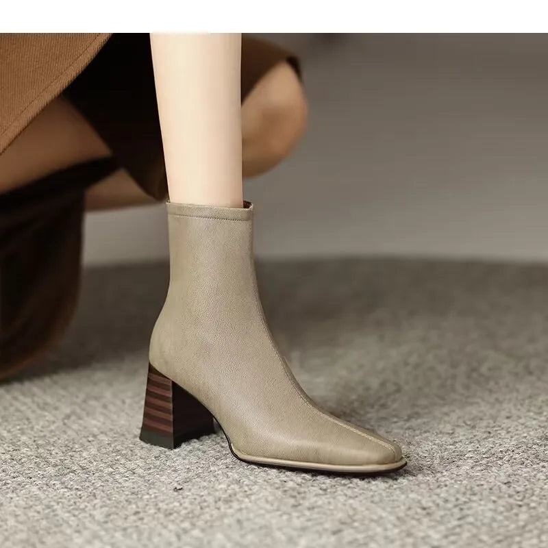 Valenza™| Helyria Leather Ankle Boots