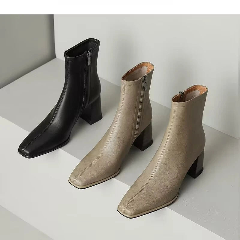 Valenza™| Helyria Leather Ankle Boots