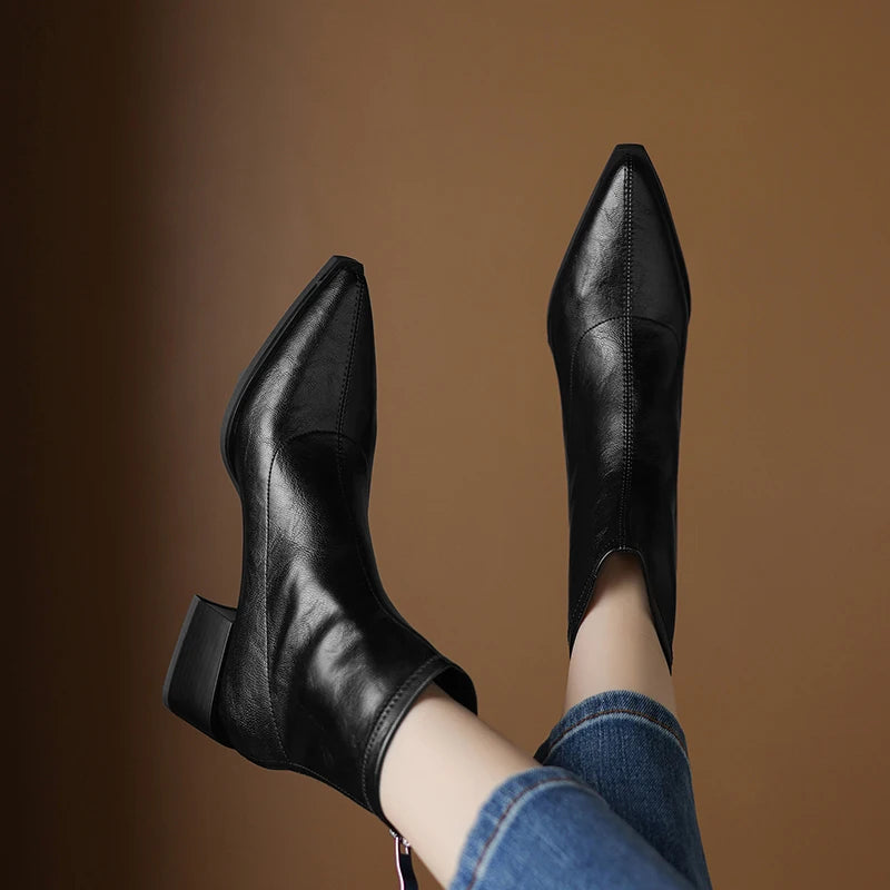 Valenza™| Solyra Leather Ankle Boots