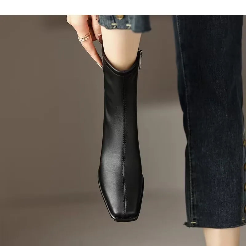 Valenza™| Helyria Leather Ankle Boots